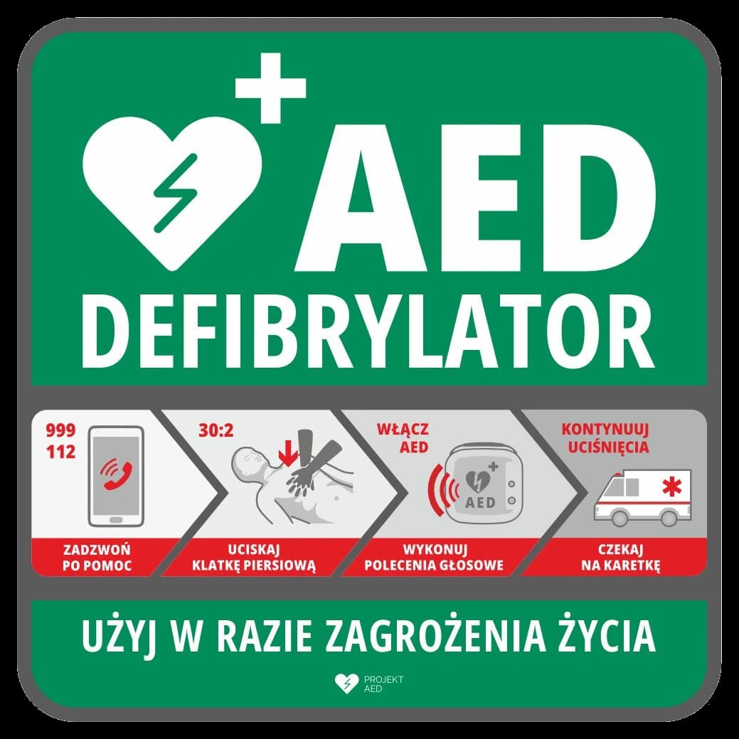 Tablica informacyjna AED do szafek Aivia
